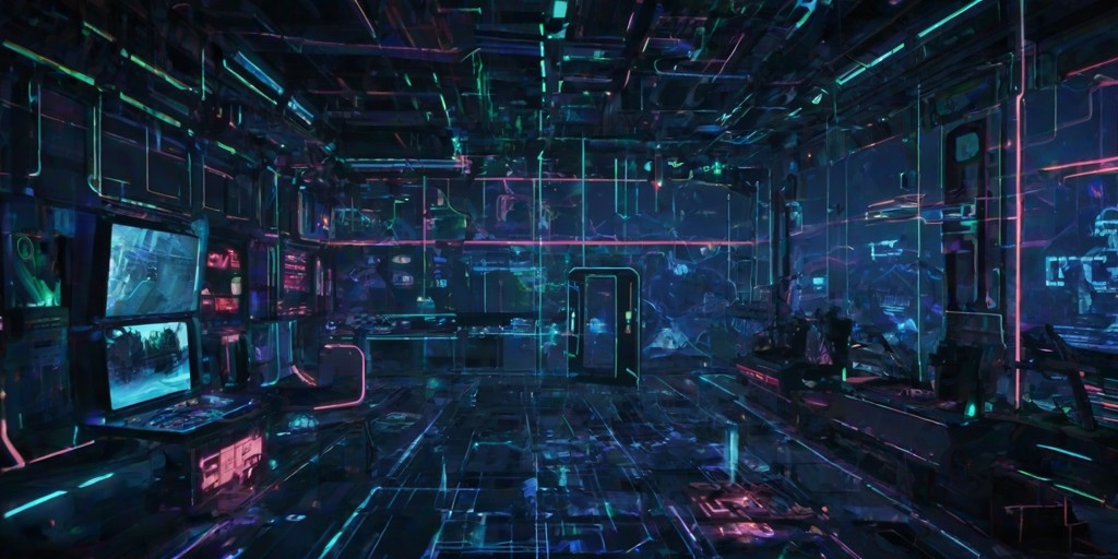 A futuristic, high-tech, and abstract representation of a strategy videogame, set against a dark blue and neon green gradient background, with glowing blue grids and circuitry patterns, showcasing a 3D holographic display of a futuristic cityscape or a war-torn landscape, surrounded by digital interfaces, computer screens, and futuristic control panels, with sleek, metallic accents and neon-lit buttons, and a hint of smoke or mist effect to convey a sense of intensity and urgency, with bold, sans-serif font overlays displaying game statistics, notifications, and mission objectives, and a subtle glow effect to suggest an immersive gaming experience.