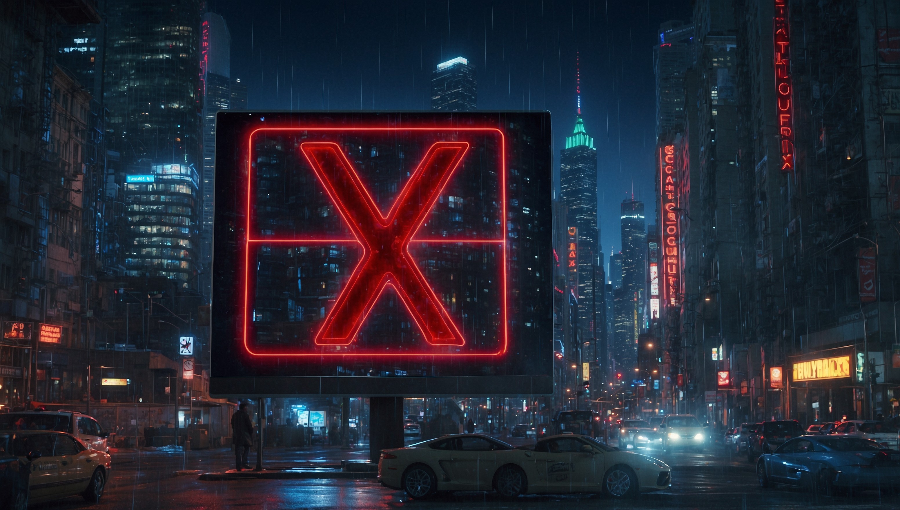 A bold, vibrant warning poster with a futuristic, neon-lit cityscape in the background, showcasing a giant laptop screen with a bright red "X" symbol overlaid on a suspicious link, surrounded by caution tape and hazard signs, while a pair of wise, bespectacled eyes peek out from the shadows, warning the viewer to be cautious, with a bold, sans-serif font stating "Watch Out for Suspicious Links and Downloads" in bright, electric blue letters, with a subtle gradient effect to give it a sense of depth and urgency.